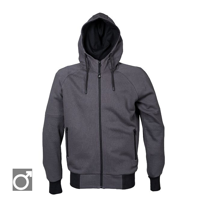 Felpa full zip con cappuccio e particolari in contrasto | Pro&Motion