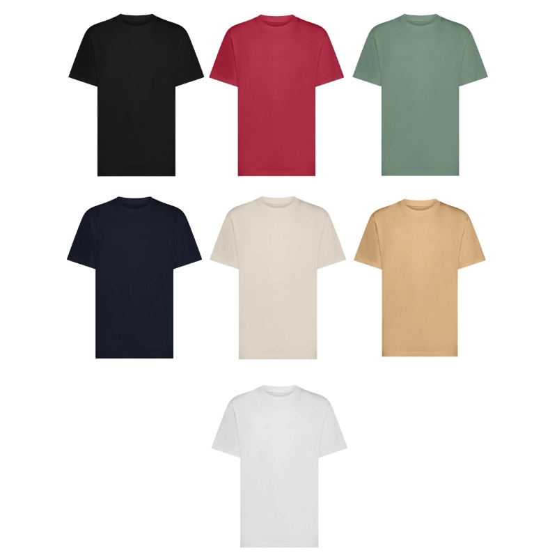 Gamma di colori disponibili per le t-shirt in cotone organico modello Rock