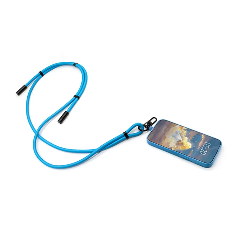Cordino azzurro per smartphone con cavo di ricarica integrato