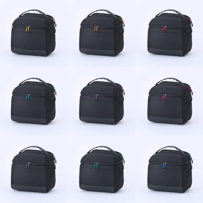Collages di borse termiche Arctic con diverse varianti di colore per le zip.