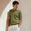 Polo Resort Payper verde oliva da uomo a manica corta con colletto a contrasto, abbigliamento promozionale Pro&motion. Capi in maglia Payper